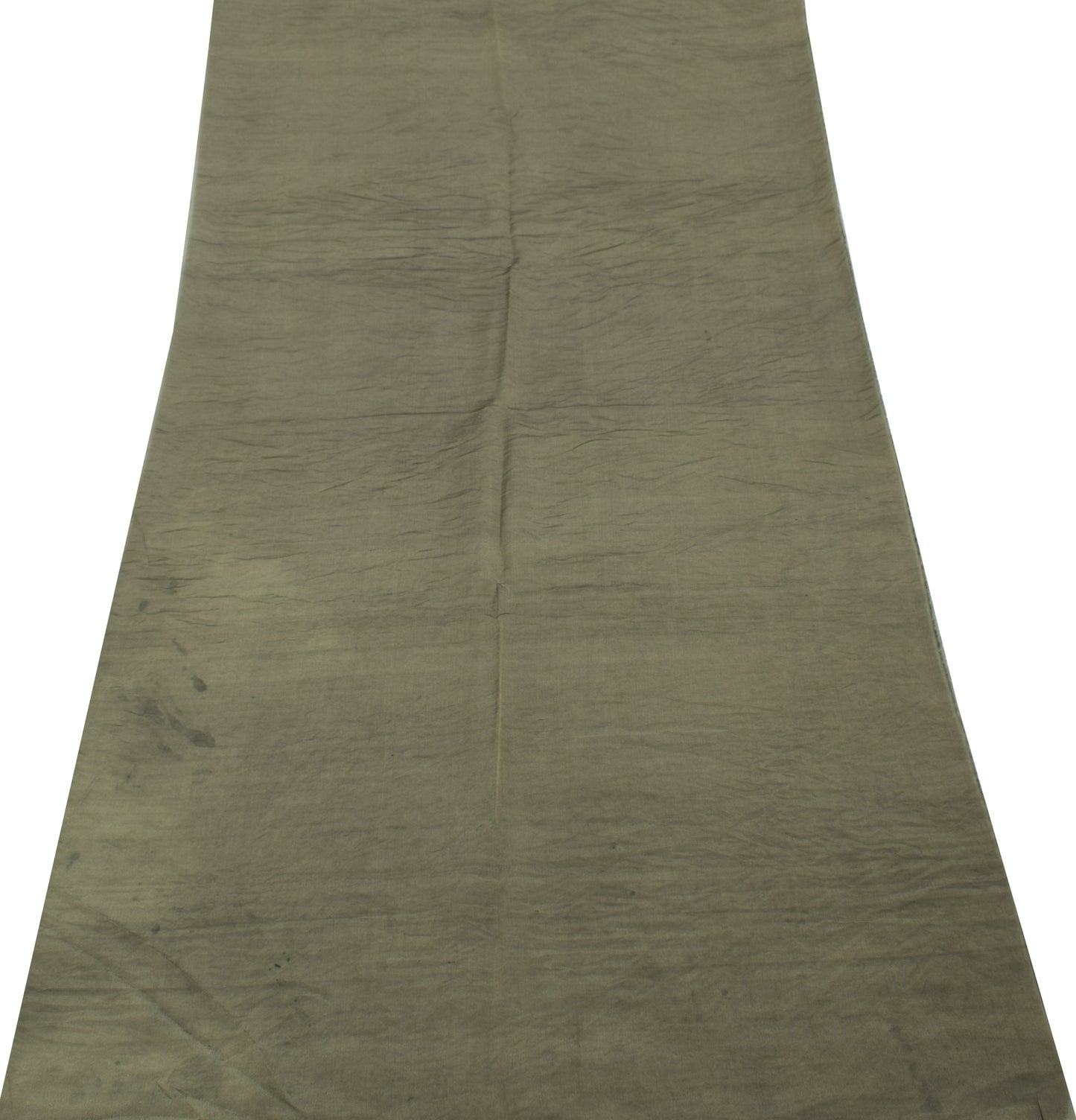 Sushila Vintage Greenish Gray Indian Sari Remnant Scrap Blend Silk Craft Fabric