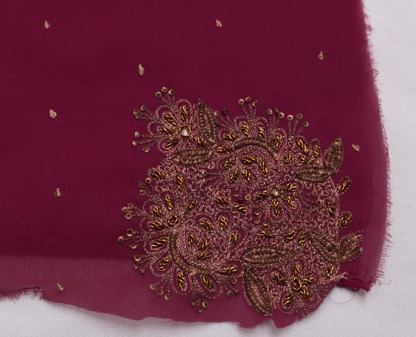 Sushila Vintage Sari Remnant Scrap Multi Purpose Hand Beaded Craft Fabric