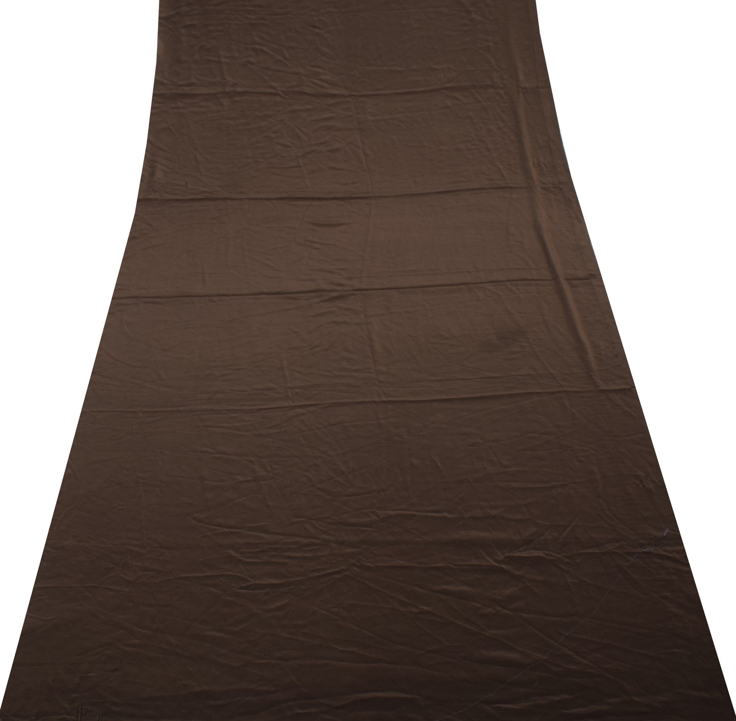 Sushila Vintage Brown Sari Remnant Scrap Blend Crepe Mukesh Work Craft Fabric