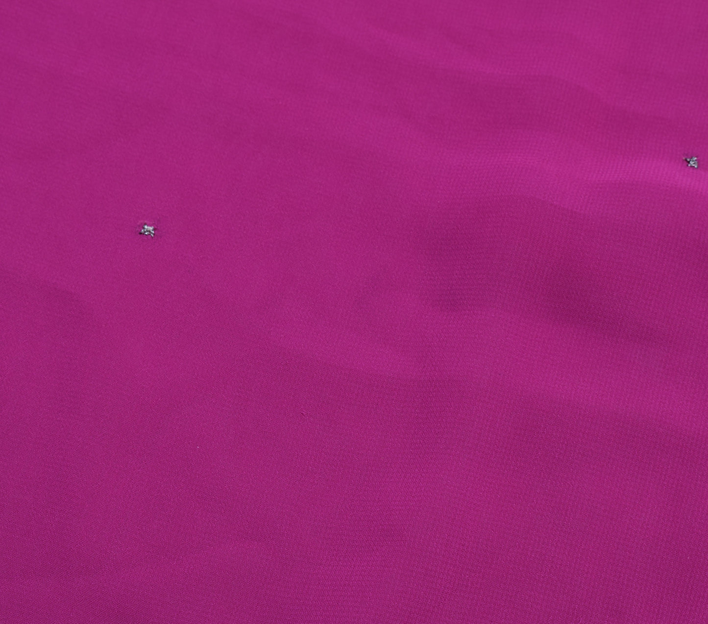 Sushila Vintage Magenta Sari Remnant Scrap Georgette Mukesh Work Craft Fabric