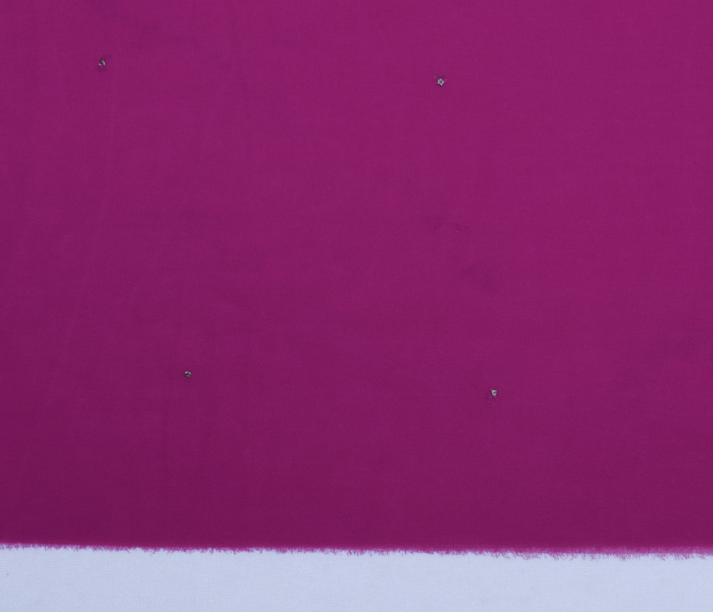 Sushila Vintage Magenta Sari Remnant Scrap Georgette Mukesh Work Craft Fabric