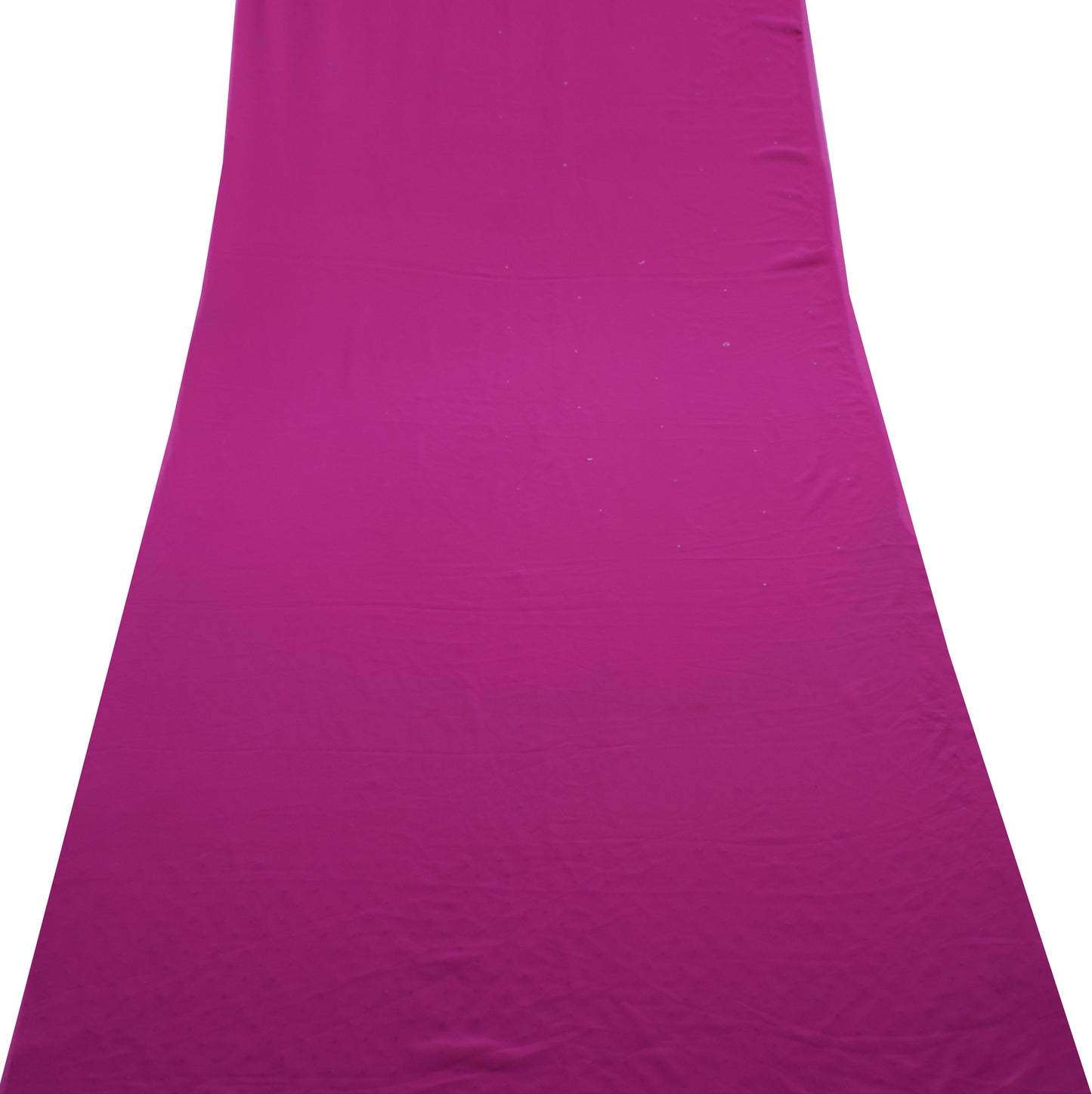Sushila Vintage Magenta Sari Remnant Scrap Georgette Mukesh Work Craft Fabric