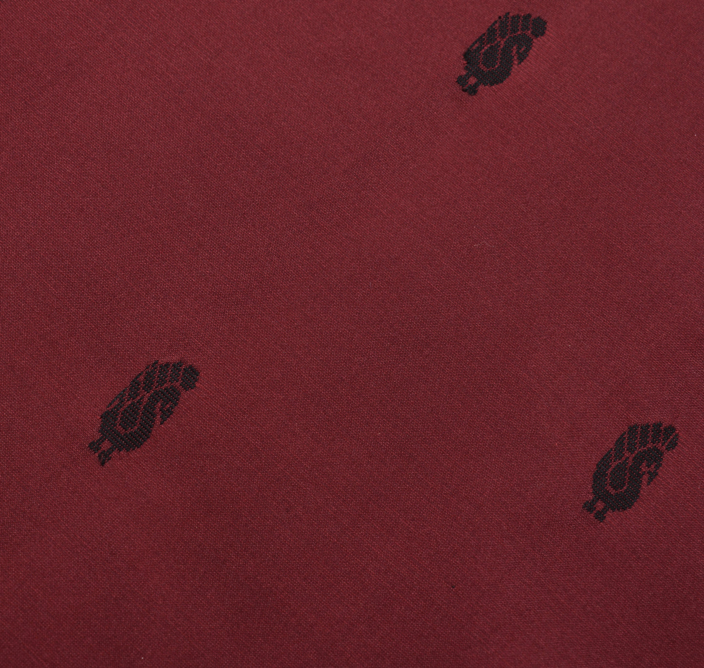 Sushila Vintage Maroon Sari Remnant Scrap Art Silk Peacock Woven Craft Fabric
