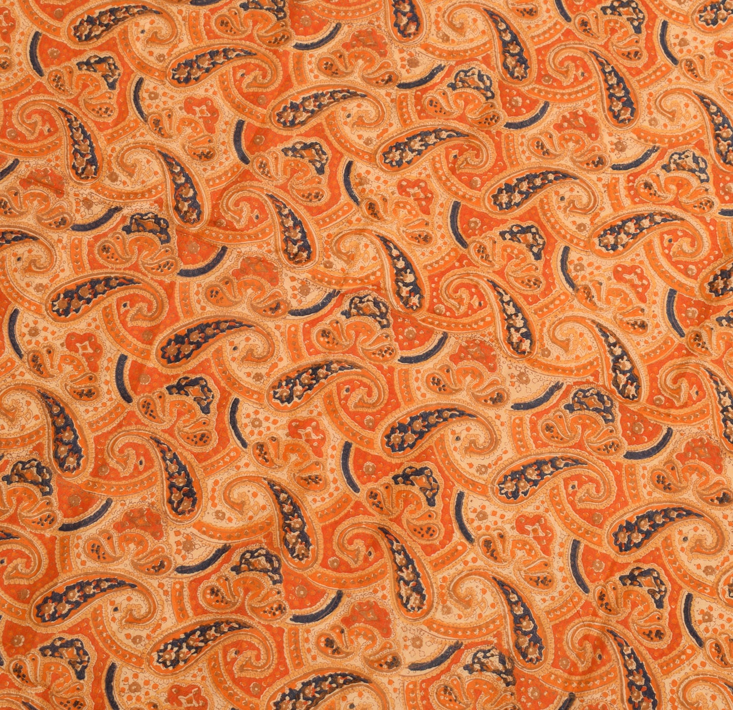 Sushila Vintage Cream Silk Sari Remnant Scrap Multi Purpose Printed Craft Fabric