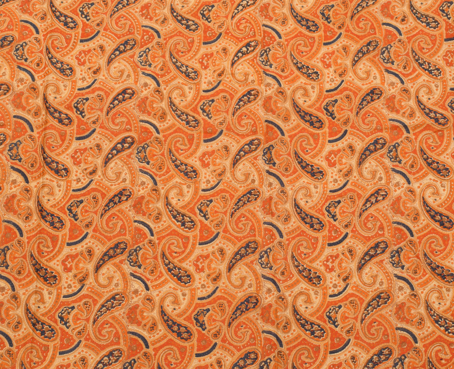 Sushila Vintage Cream Silk Sari Remnant Scrap Multi Purpose Printed Craft Fabric