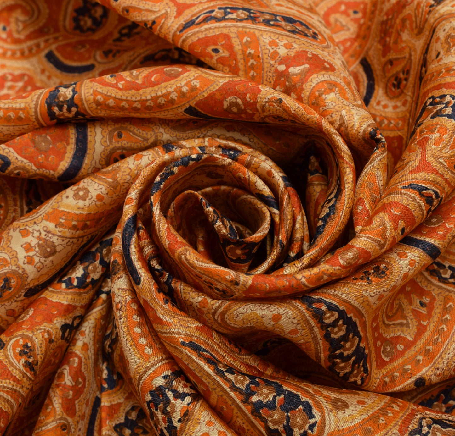 Sushila Vintage Cream Silk Sari Remnant Scrap Multi Purpose Printed Craft Fabric