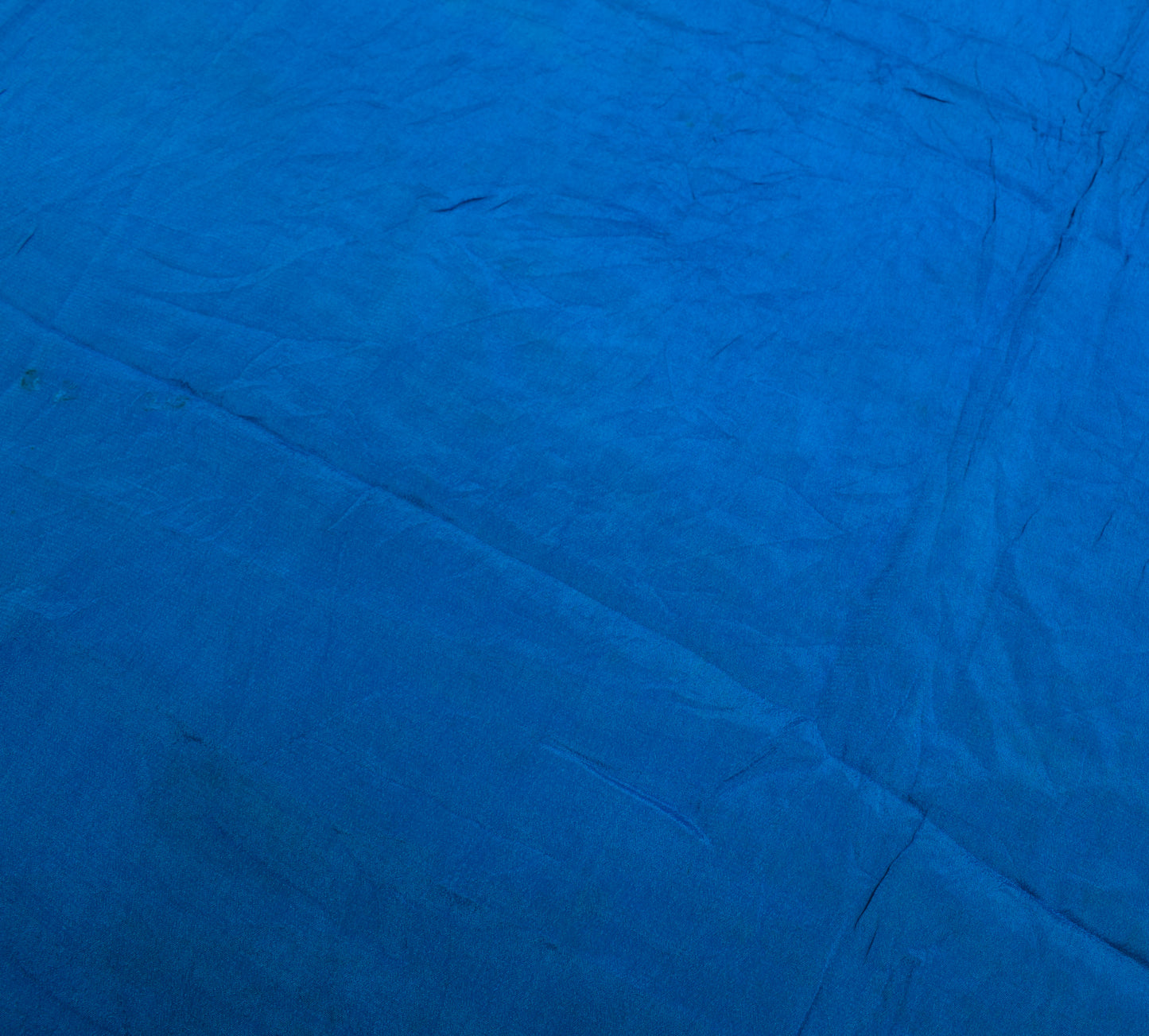 Sushila Vintage Blue Sari Remnant Scrap Multi Purpose Embroidered Craft Fabric
