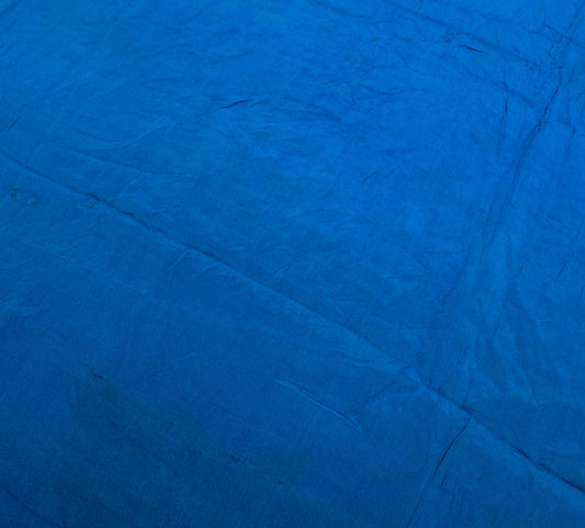 Sushila Vintage Blue Sari Remnant Scrap Multi Purpose Embroidered Craft Fabric