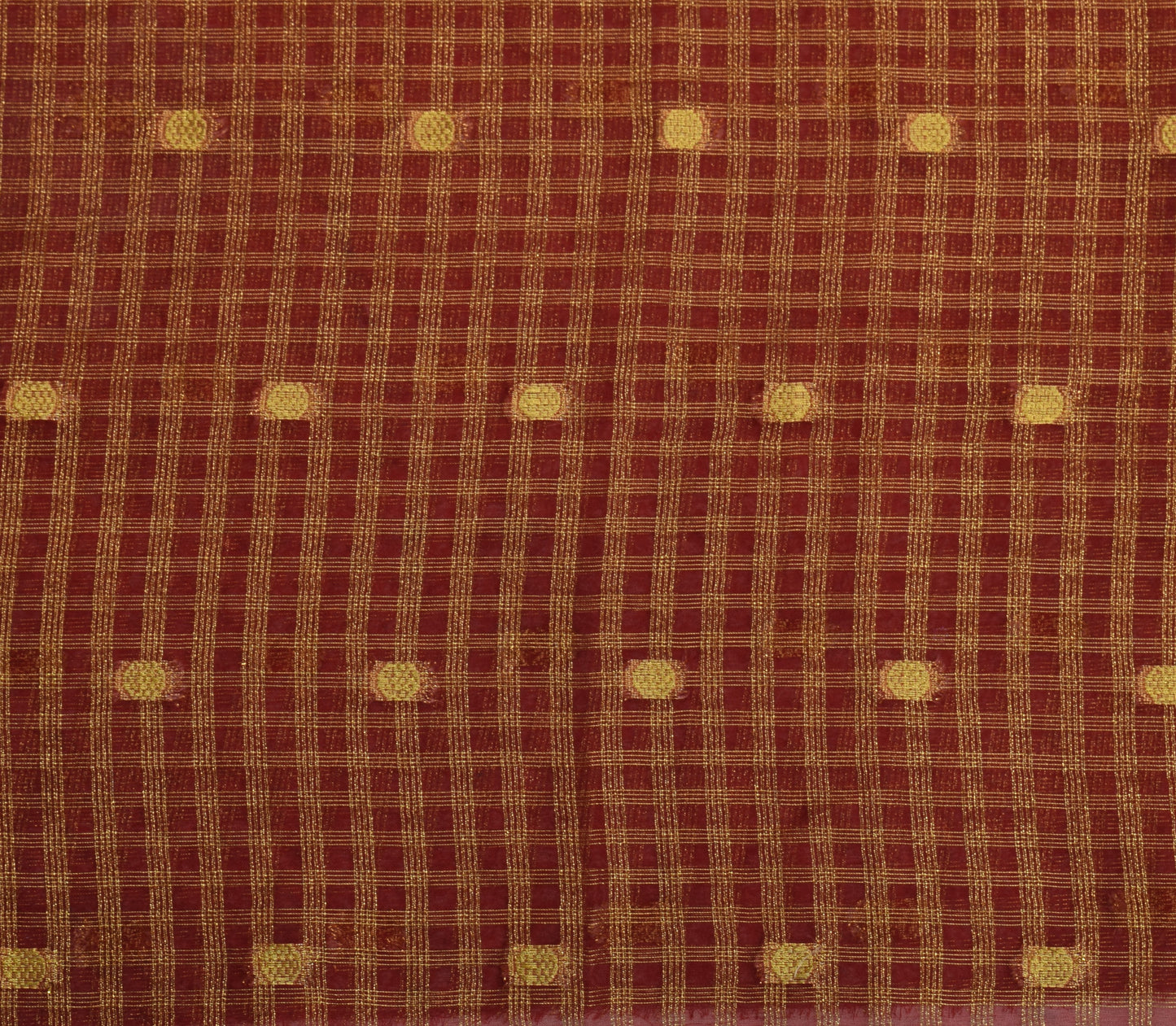 Sushila Vintage Red Tissue Sari Remnant Scrap Multi Purpose Woven Craft Fabric