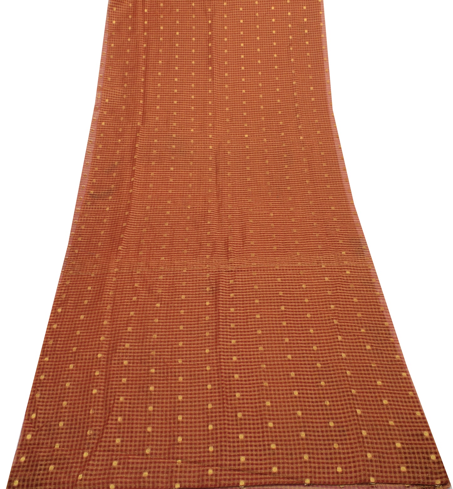 Sushila Vintage Red Tissue Sari Remnant Scrap Multi Purpose Woven Craft Fabric