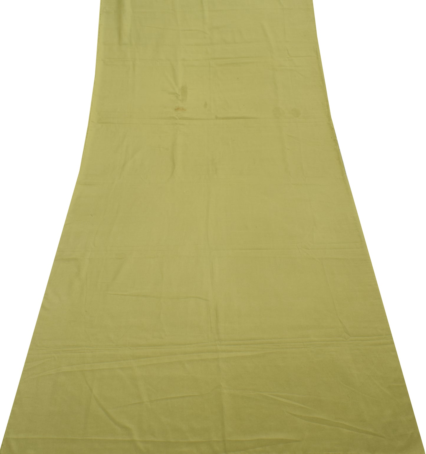 Sushila Vintage Green Crepe Silk Sari Remnant Scrap Multi Purpose Craft Fabric