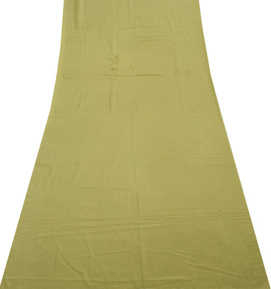Sushila Vintage Green Crepe Silk Sari Remnant Scrap Multi Purpose Craft Fabric