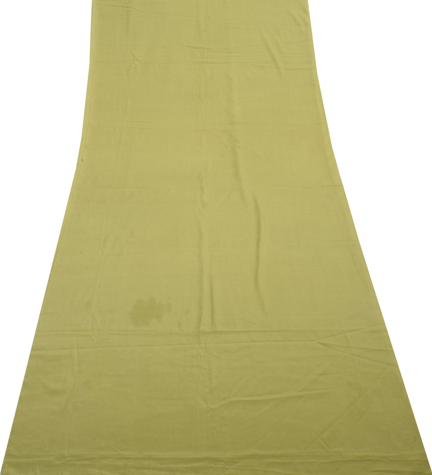Sushila Vintage Green Crepe Silk Sari Remnant Scrap Multi Purpose Craft Fabric