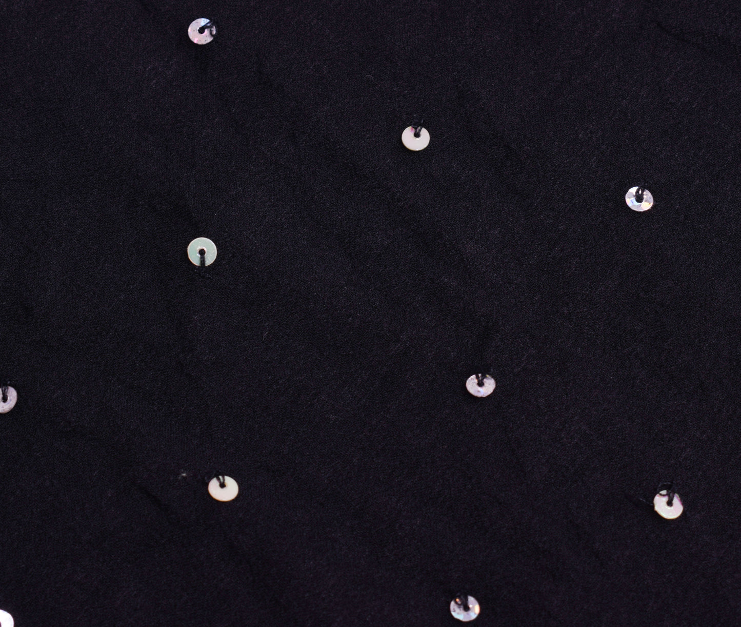 Sushila Vintage Black Sari Remnant Scrap Multi Purpose Hand Beaded Craft Fabric