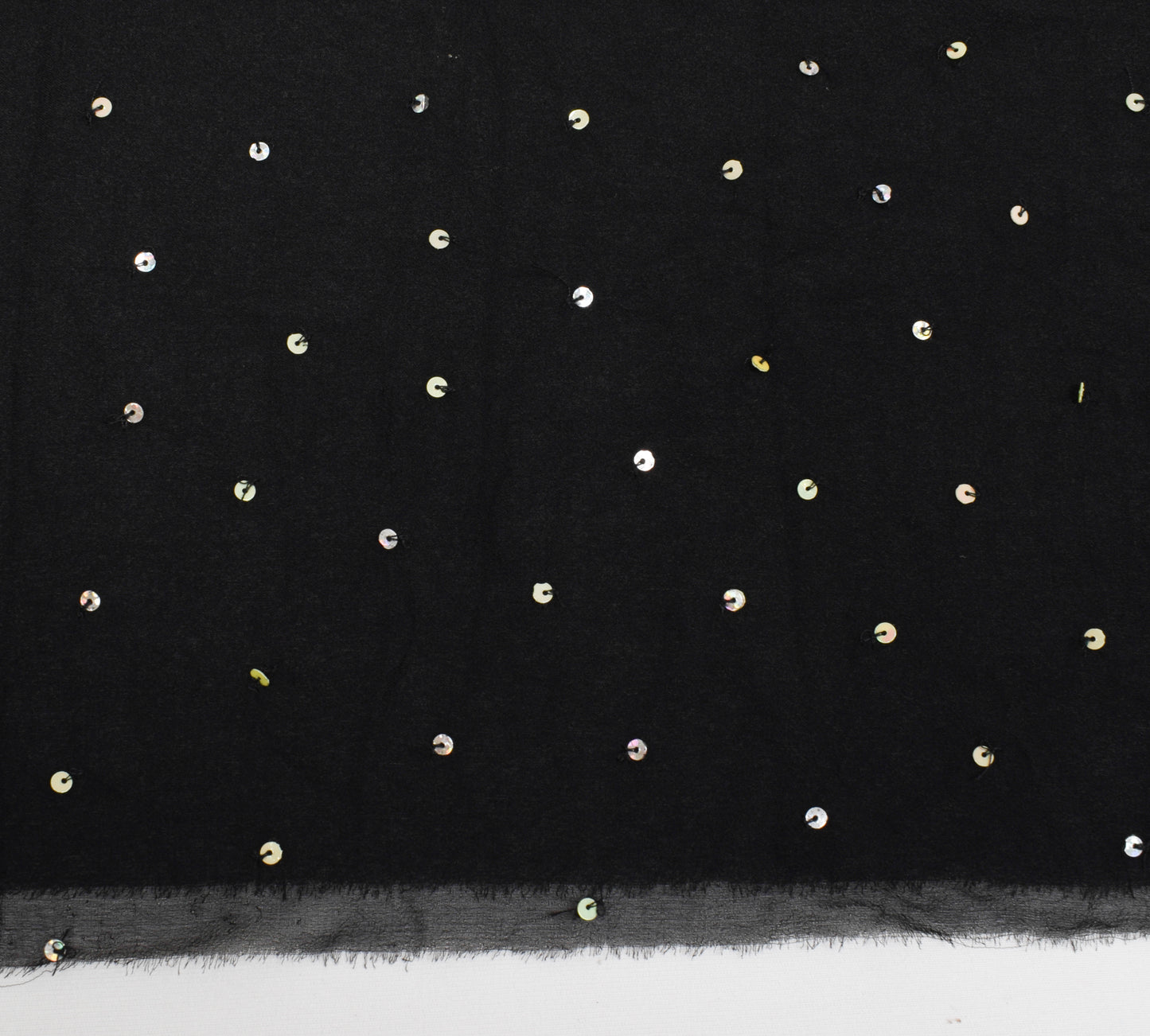 Sushila Vintage Black Sari Remnant Scrap Multi Purpose Hand Beaded Craft Fabric