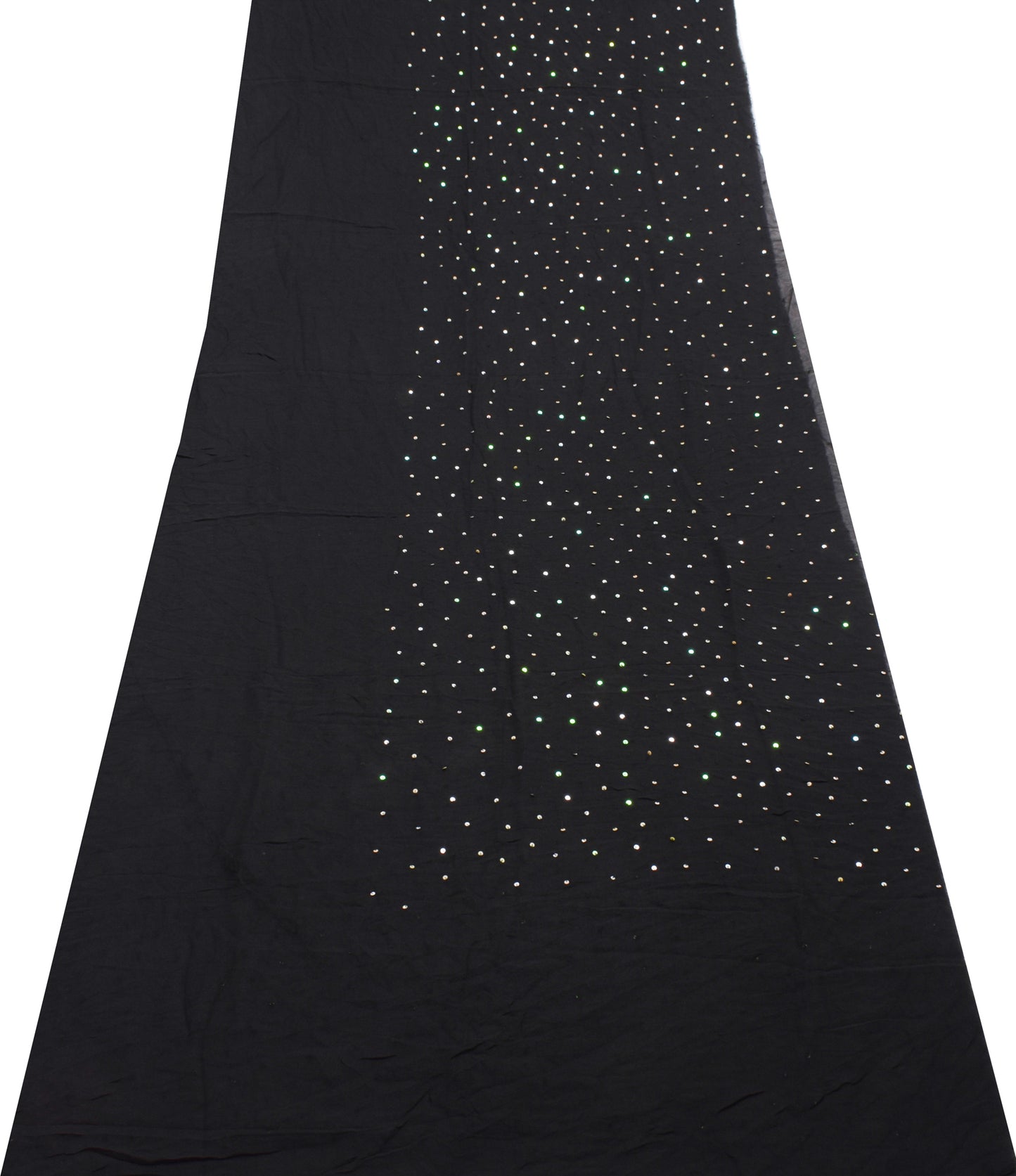 Sushila Vintage Black Sari Remnant Scrap Multi Purpose Hand Beaded Craft Fabric