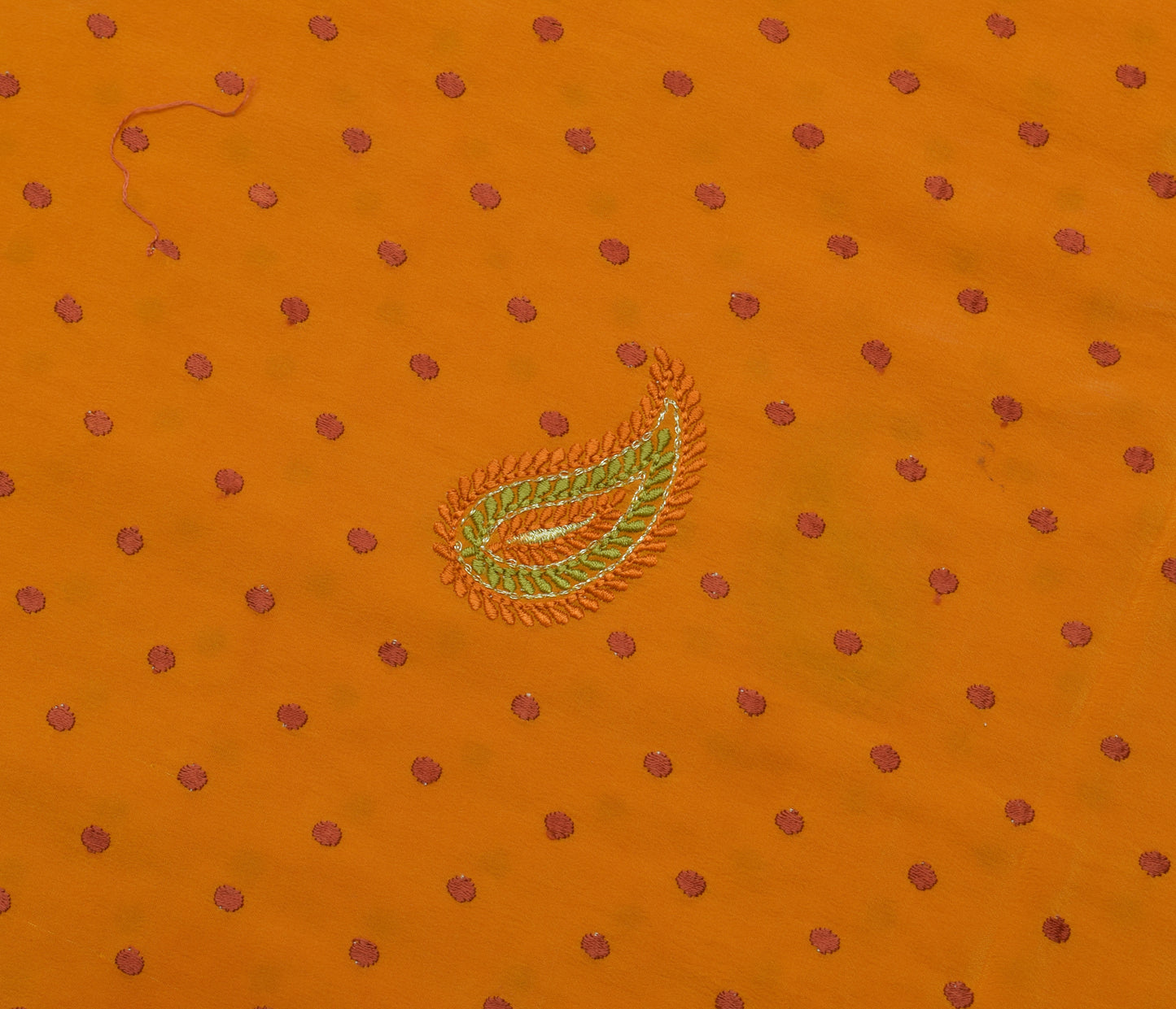 Sushila Vintage Mustard Sari Remnant Scrap Multi Purpose Embroidery Craft Fabric