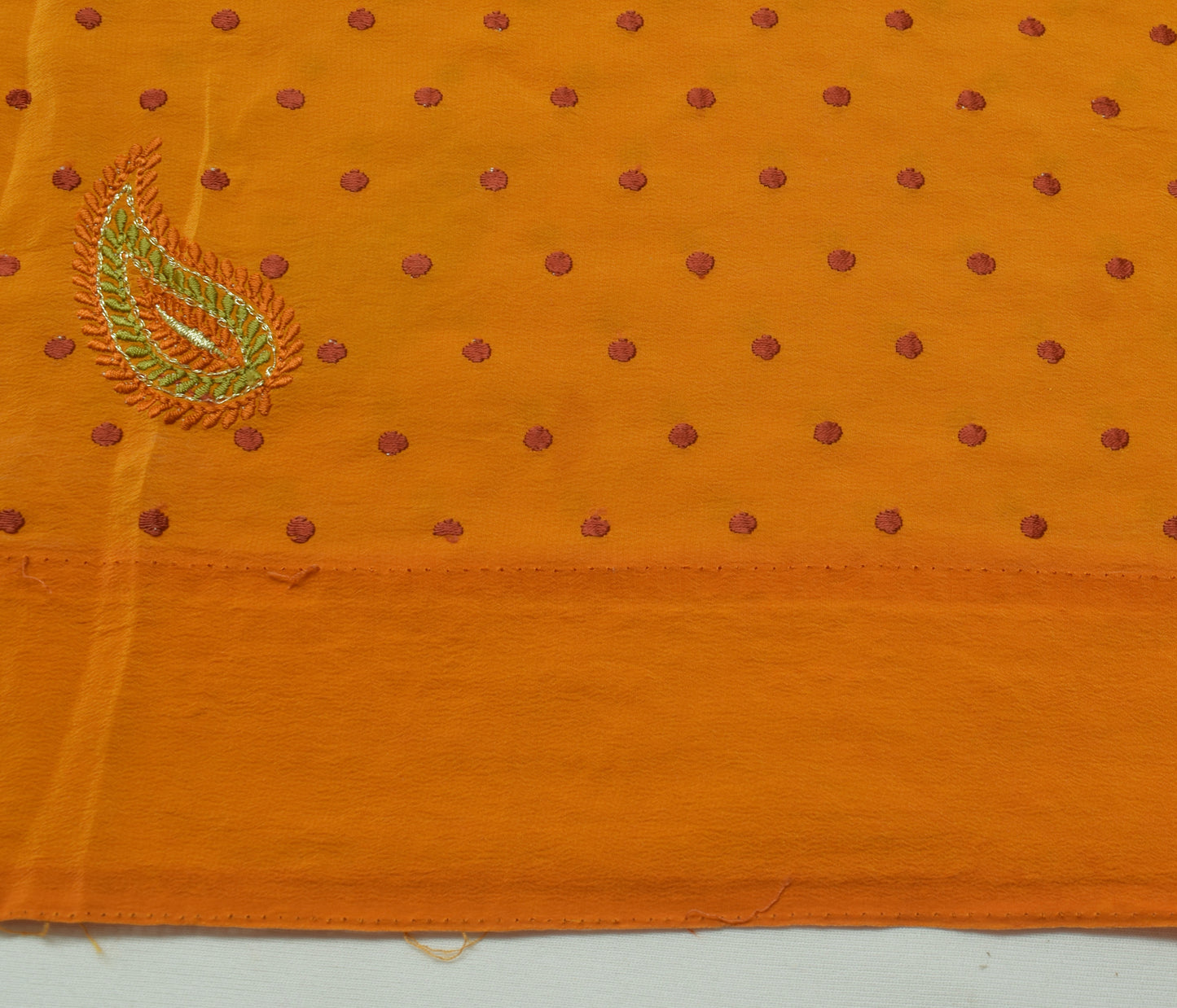Sushila Vintage Mustard Sari Remnant Scrap Multi Purpose Embroidery Craft Fabric