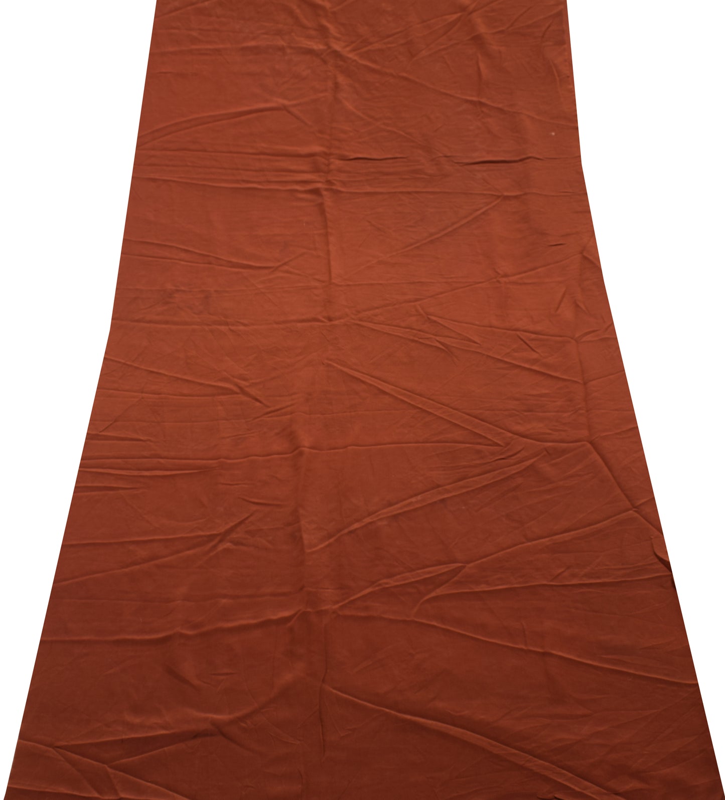 Sushila Vintage Brown Crepe Silk Sari Remnant Scrap Embroidered Craft Fabric