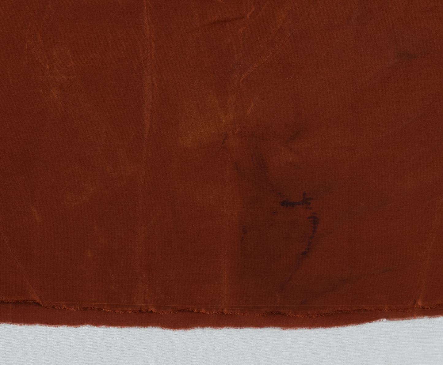 Sushila Vintage Brown Crepe Silk Sari Remnant Scrap Embroidered Craft Fabric