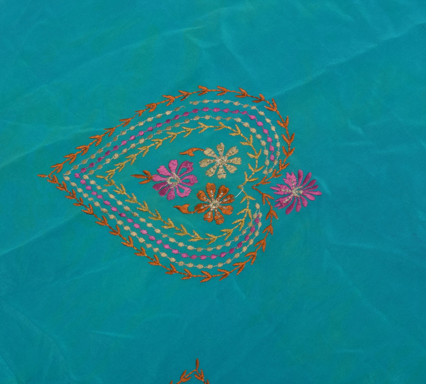 Sushila Vintage Silk Sari Remnant Scrap Multi Purpose Embroidered Craft Fabric