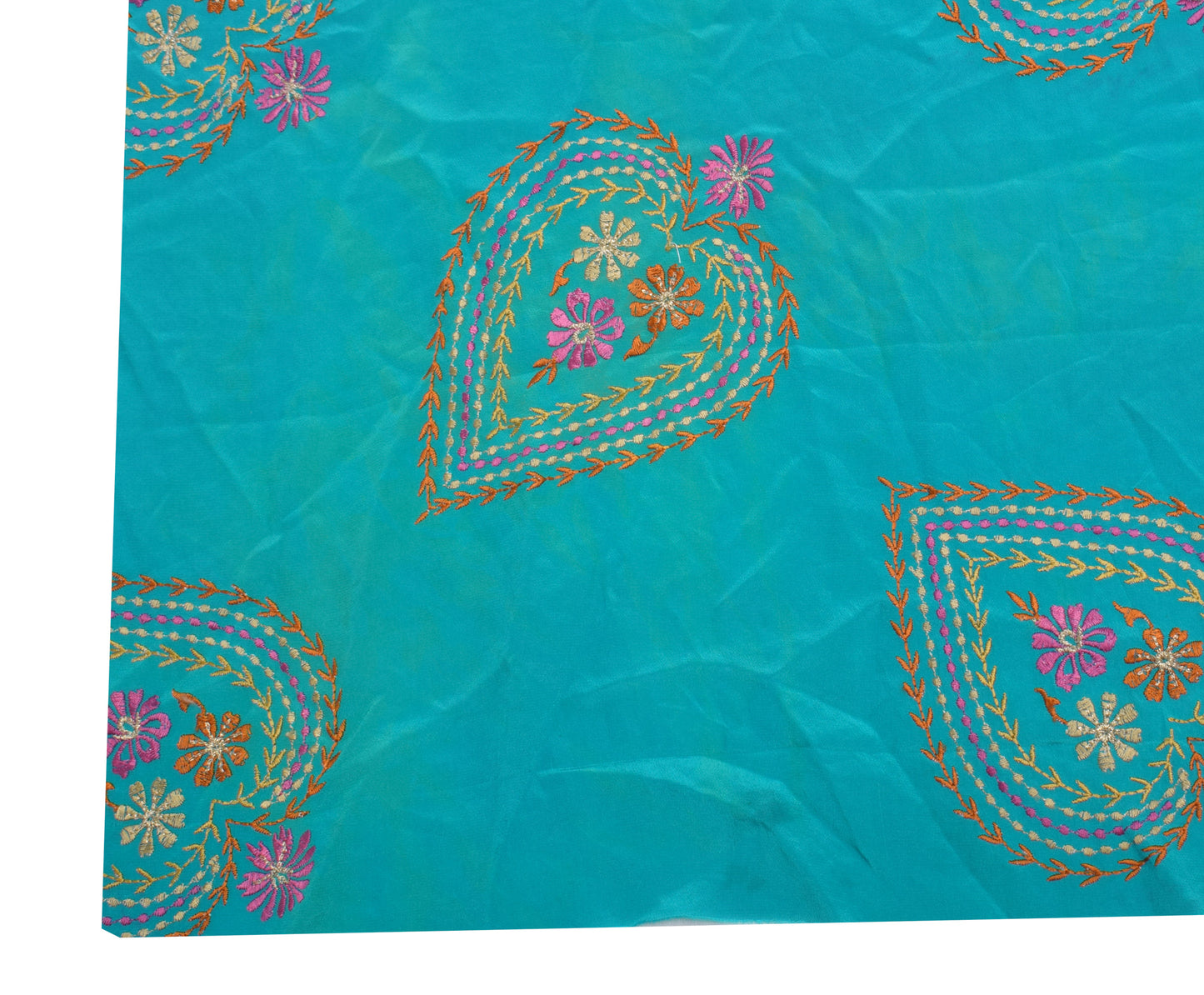 Sushila Vintage Silk Sari Remnant Scrap Multi Purpose Embroidered Craft Fabric