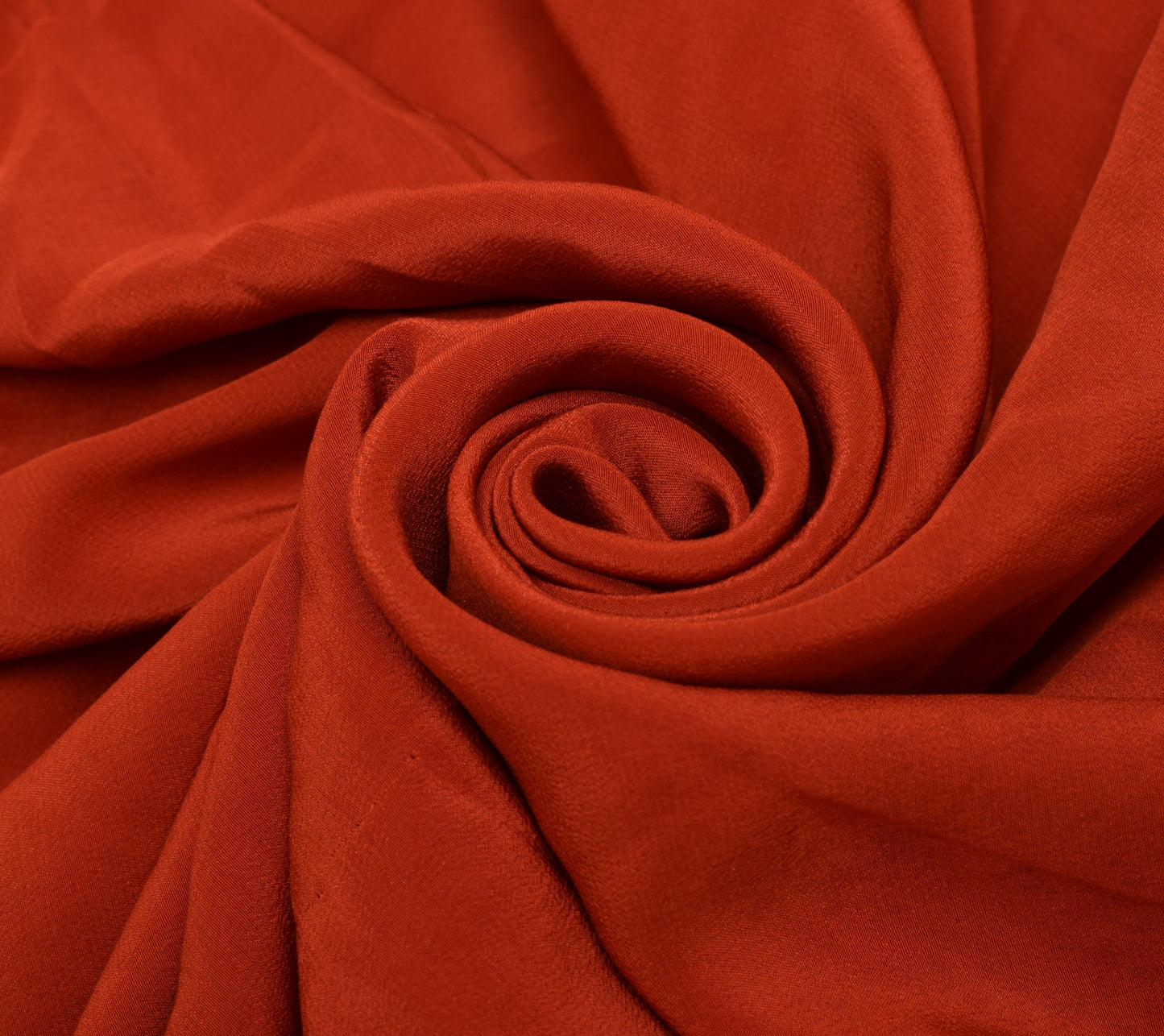 Sushila Vintage Rust Sari Remnant Scrap Pure Crepe Hand Beaded Craft Fabric