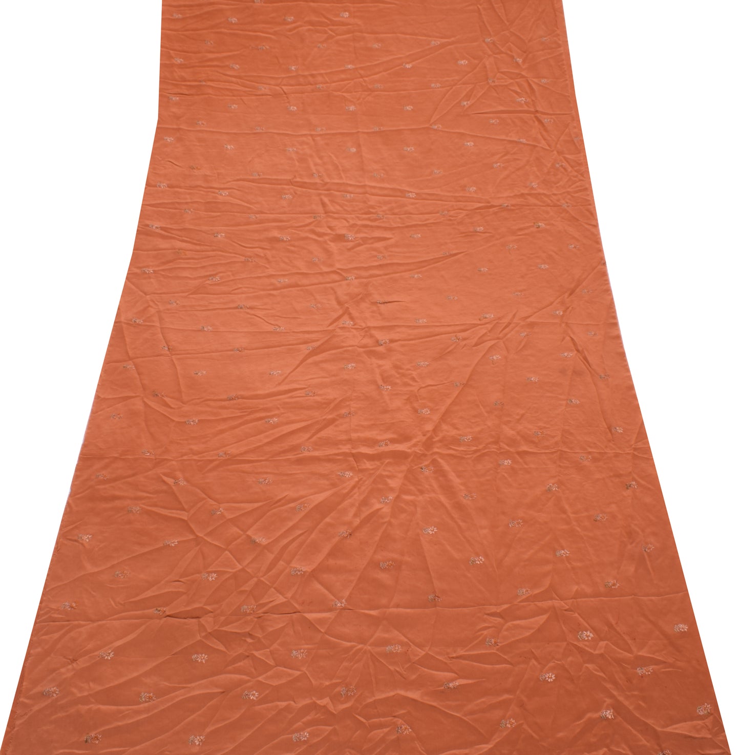 Sushila Vintage Brown Sari Remnant Scrap Multi Purpose Embroidered Craft Fabric