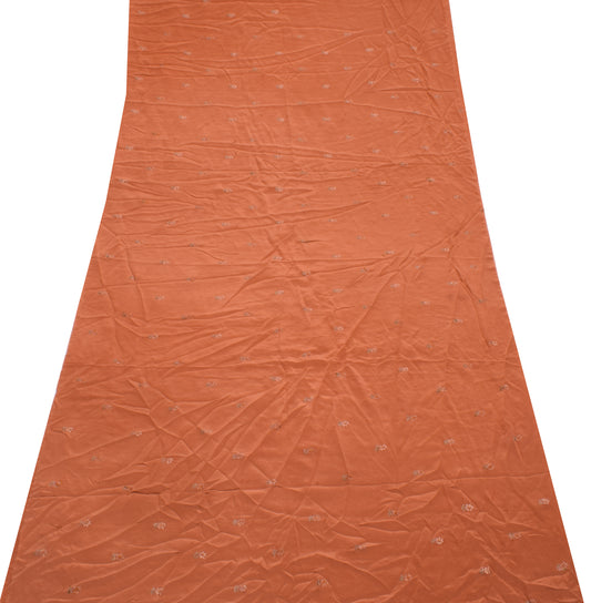 Sushila Vintage Brown Sari Remnant Scrap Multi Purpose Embroidered Craft Fabric