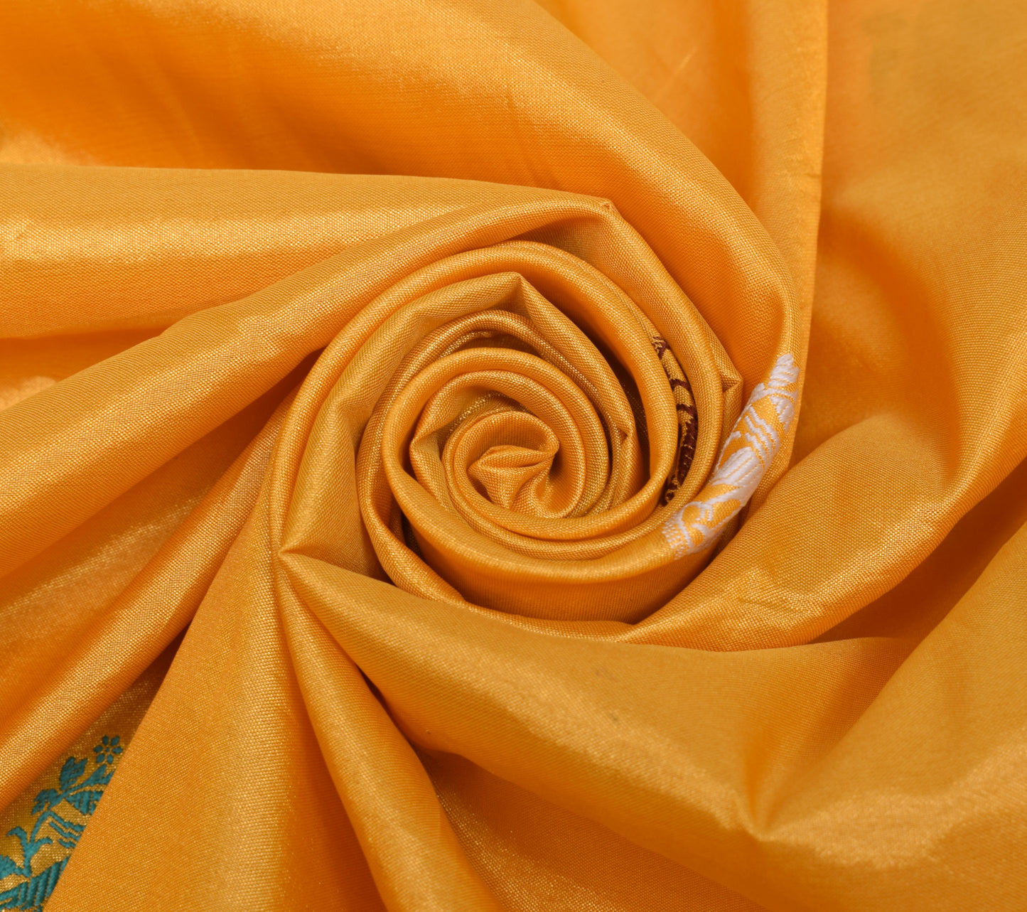 Sushila Vintage Orange Silk Sari Remnant Scrap Multi Purpose Woven Craft Fabric