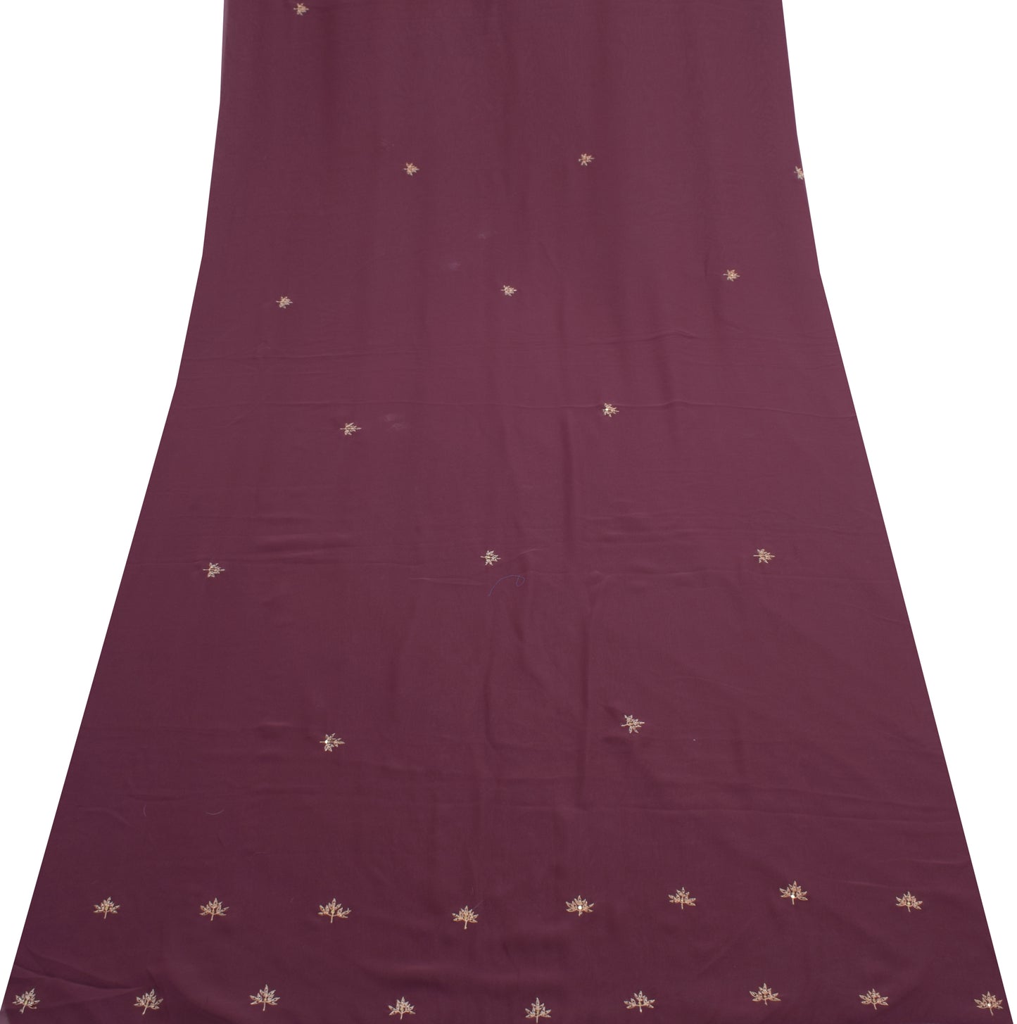 Sushila Vintage Mauve Sari Remnant Scrap Multi Purpose Embroidered Craft Fabric