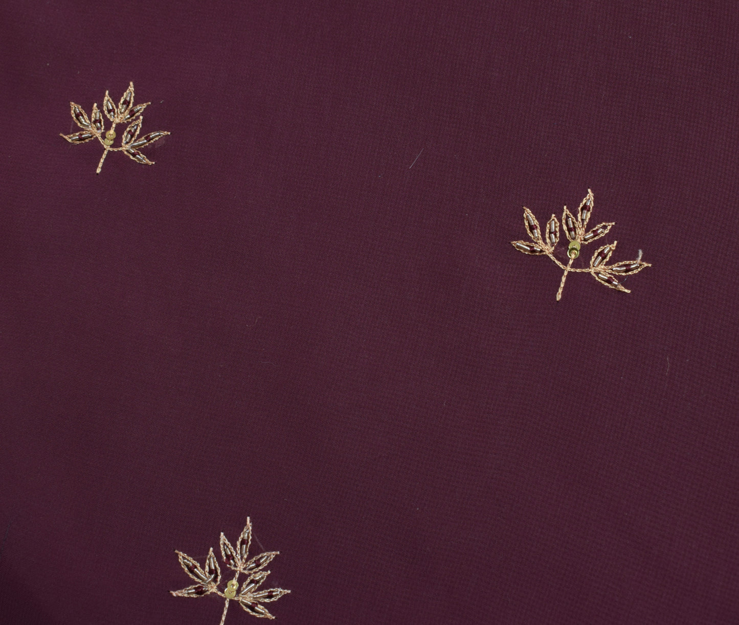 Sushila Vintage Mauve Sari Remnant Scrap Multi Purpose Embroidered Craft Fabric