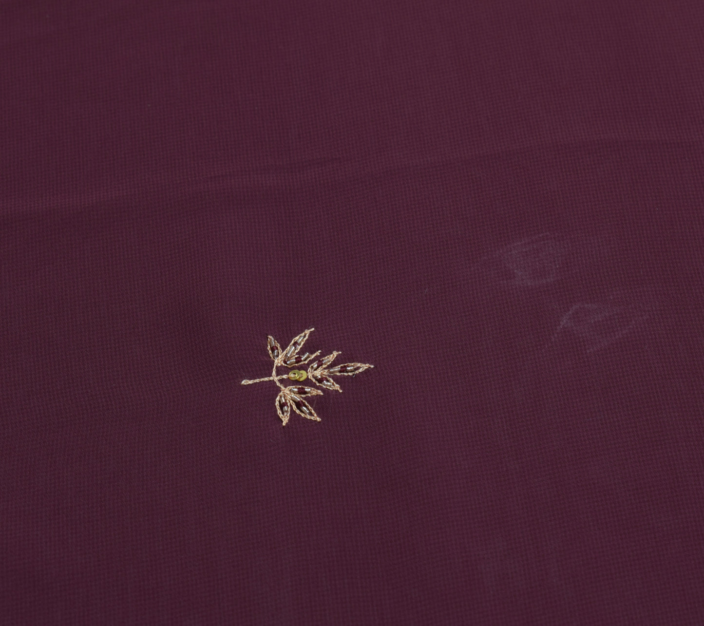 Sushila Vintage Mauve Sari Remnant Scrap Multi Purpose Embroidered Craft Fabric