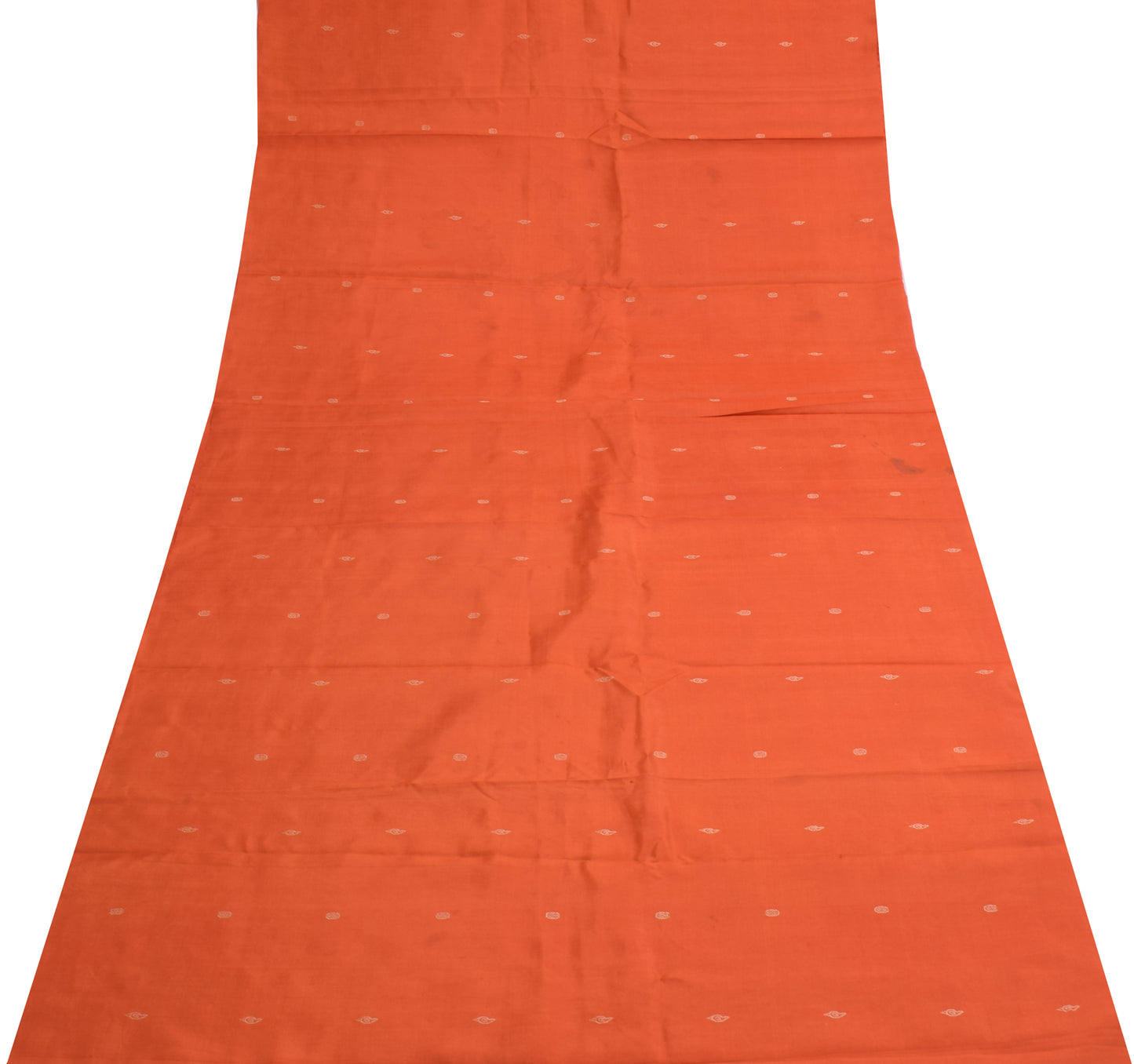 Sushila Vintage Orange Silk Sari Remnant Scrap Multi Purpose Woven Craft Fabric