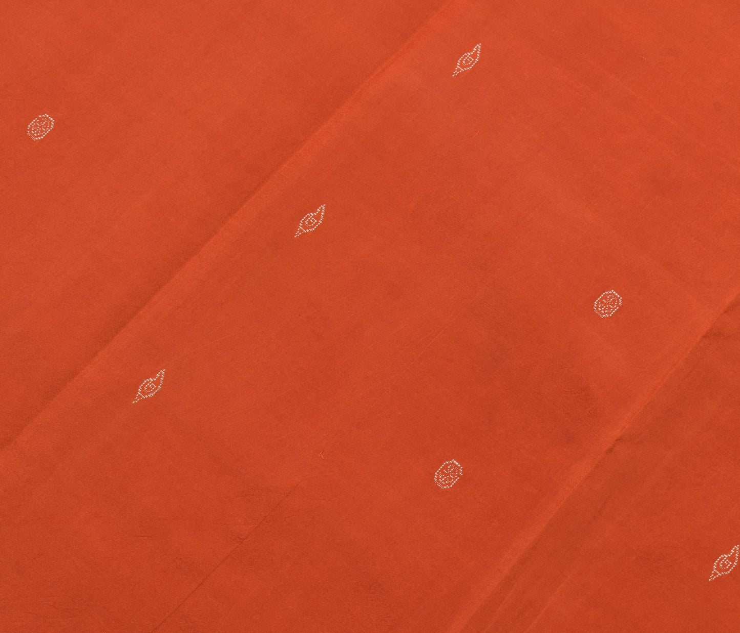 Sushila Vintage Orange Silk Sari Remnant Scrap Multi Purpose Woven Craft Fabric