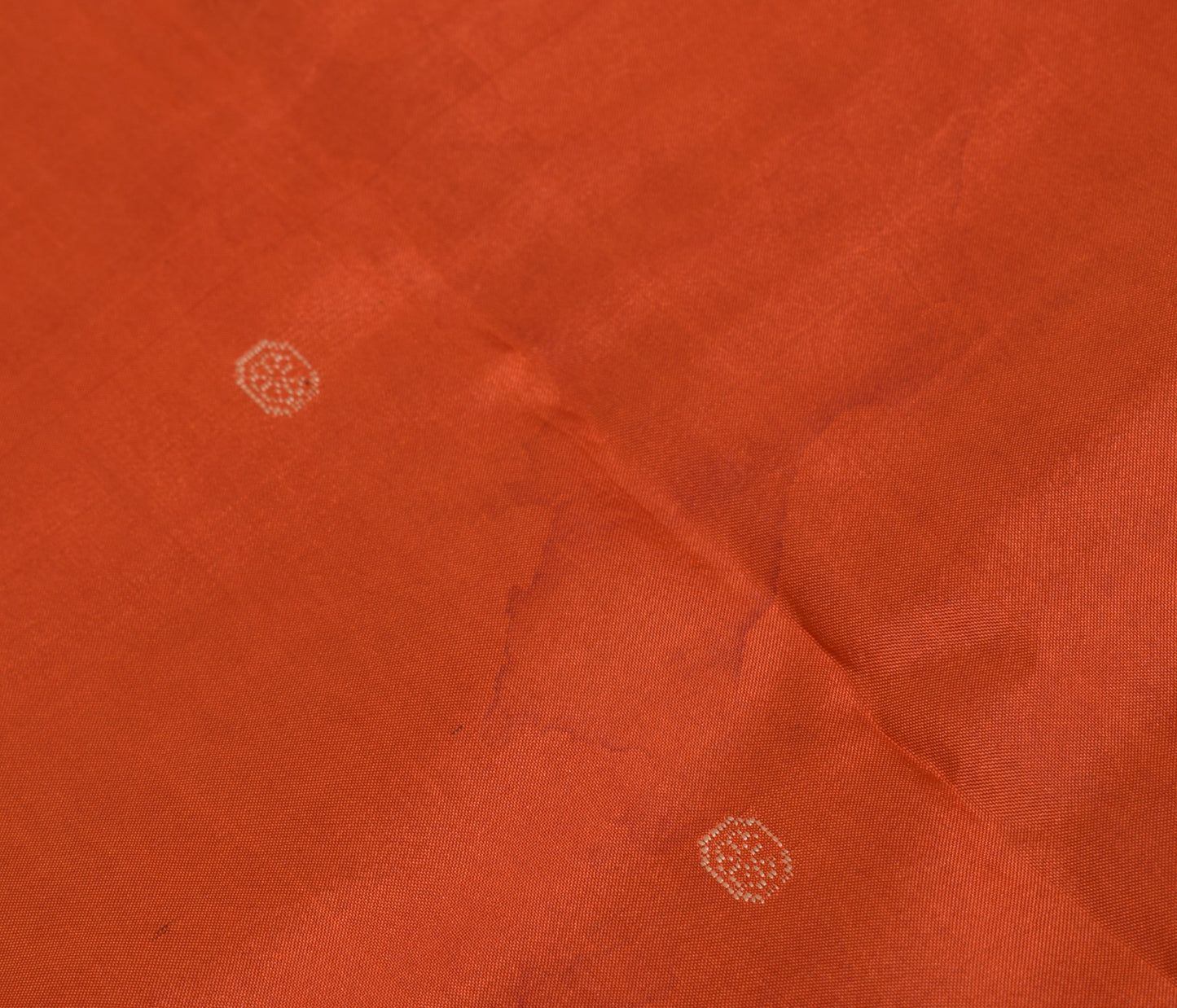 Sushila Vintage Orange Silk Sari Remnant Scrap Multi Purpose Woven Craft Fabric
