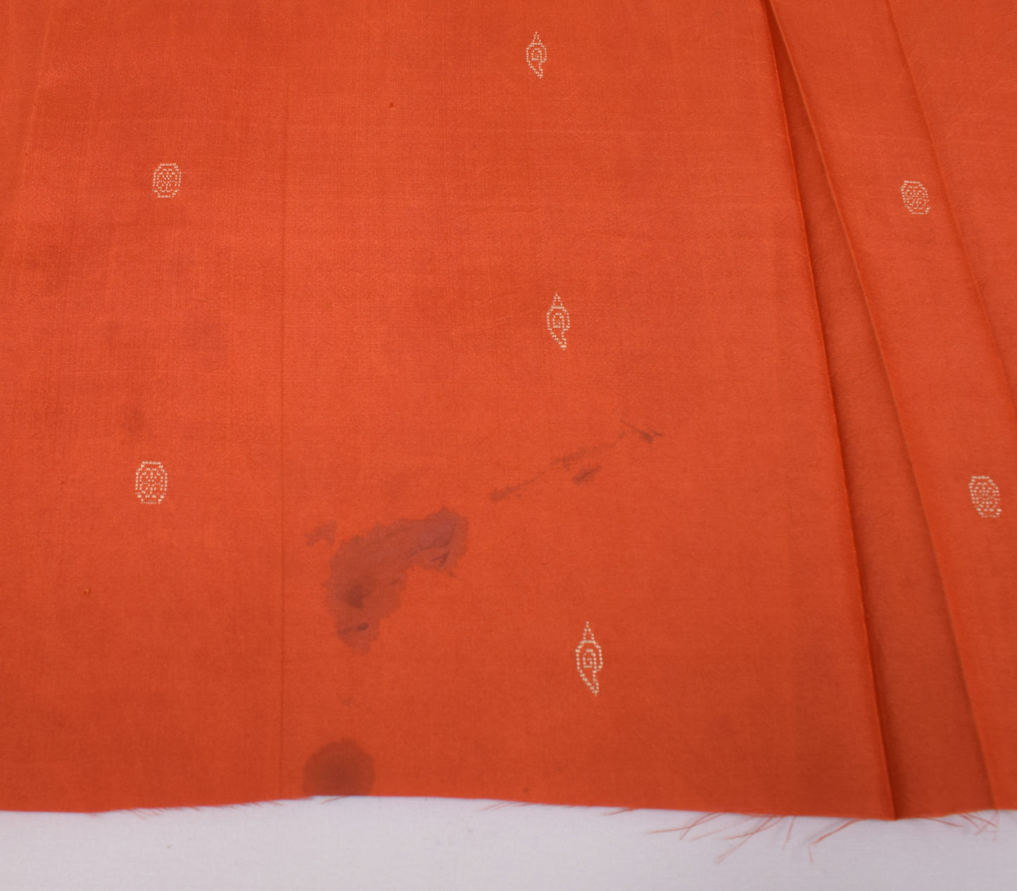 Sushila Vintage Orange Silk Sari Remnant Scrap Multi Purpose Woven Craft Fabric