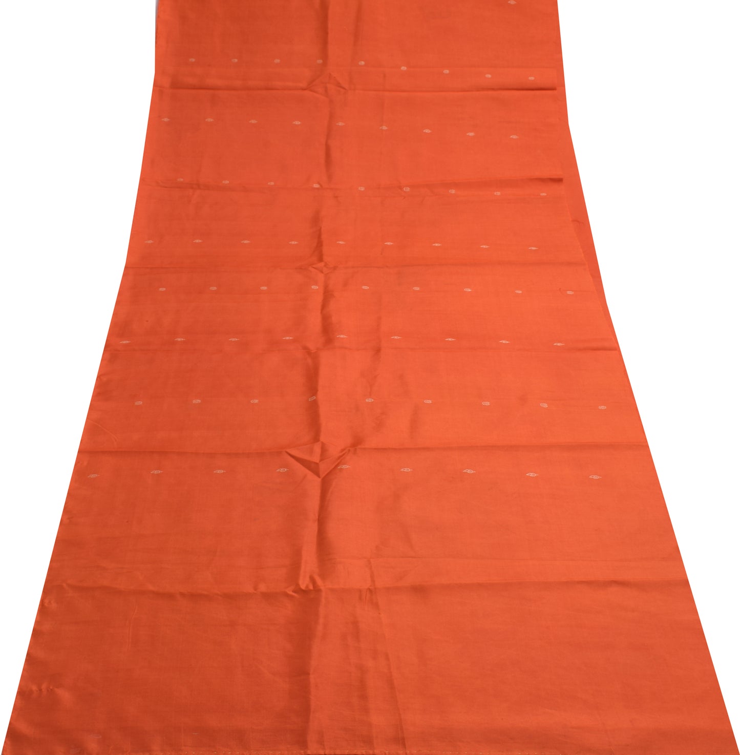 Sushila Vintage Orange Silk Sari Remnant Scrap Multi Purpose Woven Craft Fabric