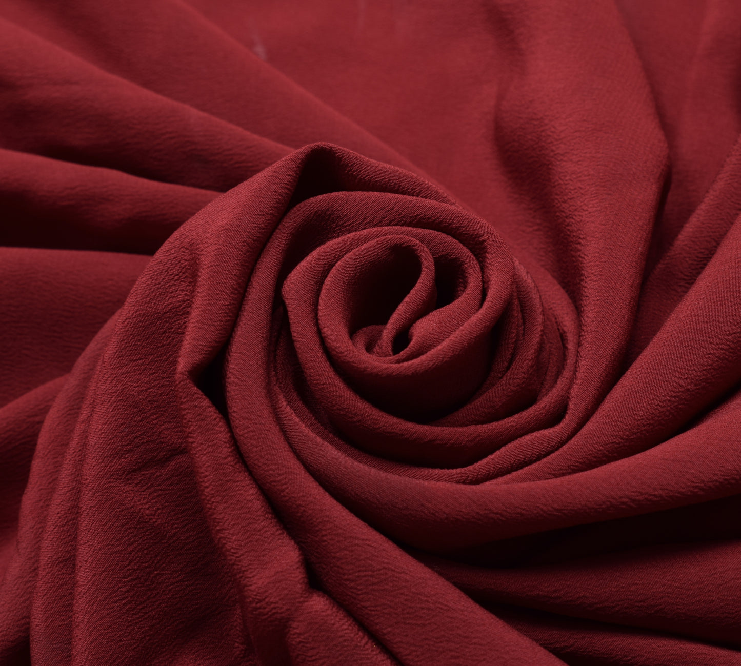 Sushila Vintage Maroon Pure Crepe Sari Remnant Scrap Embroidered Craft Fabric