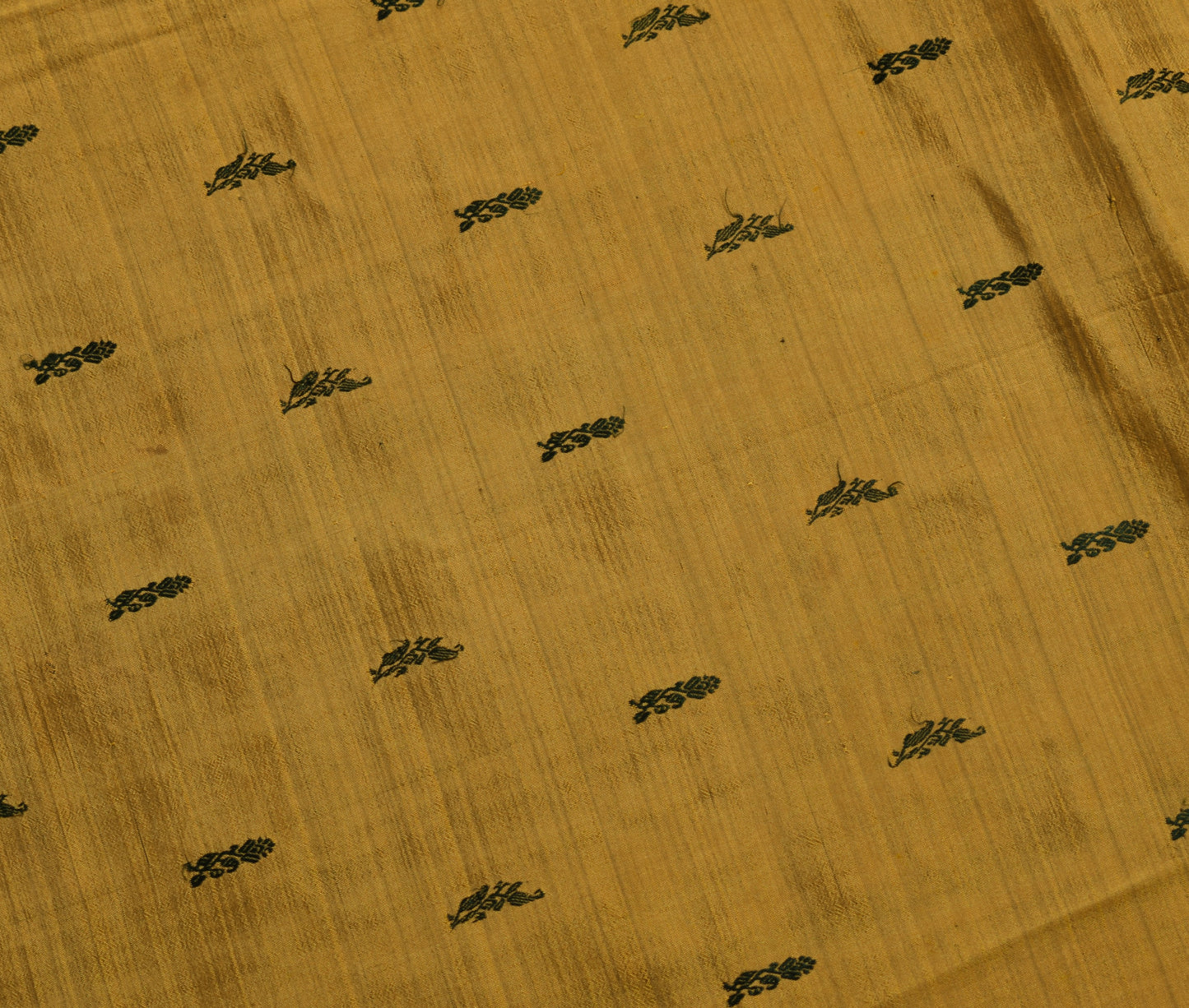 Sushila Vintage Mustard Silk Sari Remnant Scrap Multi Purpose Woven Craft Fabric