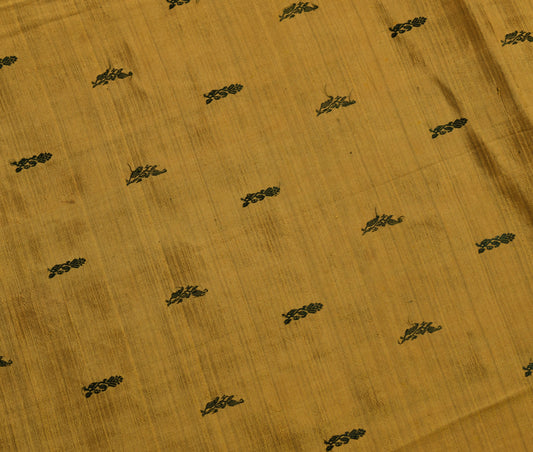 Sushila Vintage Mustard Silk Sari Remnant Scrap Multi Purpose Woven Craft Fabric