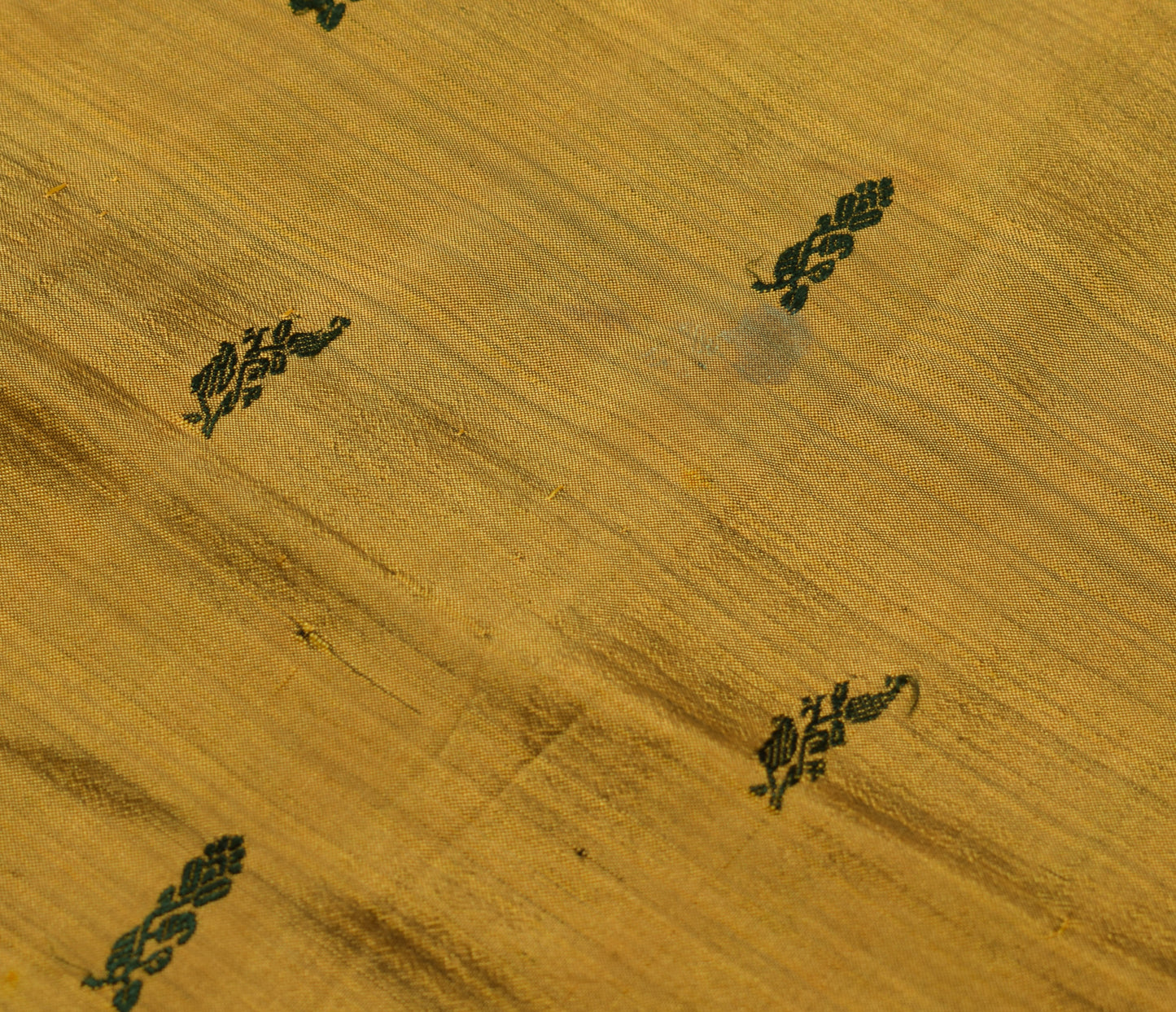 Sushila Vintage Mustard Silk Sari Remnant Scrap Multi Purpose Woven Craft Fabric