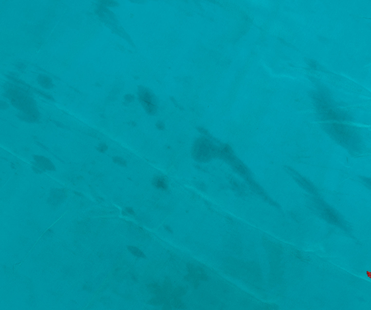 Sushila Vintage Aqua Pure Crepe Silk Sari Remnant Scrap Embroidered Craft Fabric
