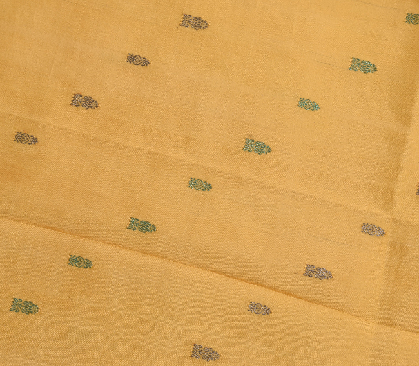 Sushila Vintage Orange Silk  Sari Remnant Scrap Multi Purpose Woven Craft Fabric