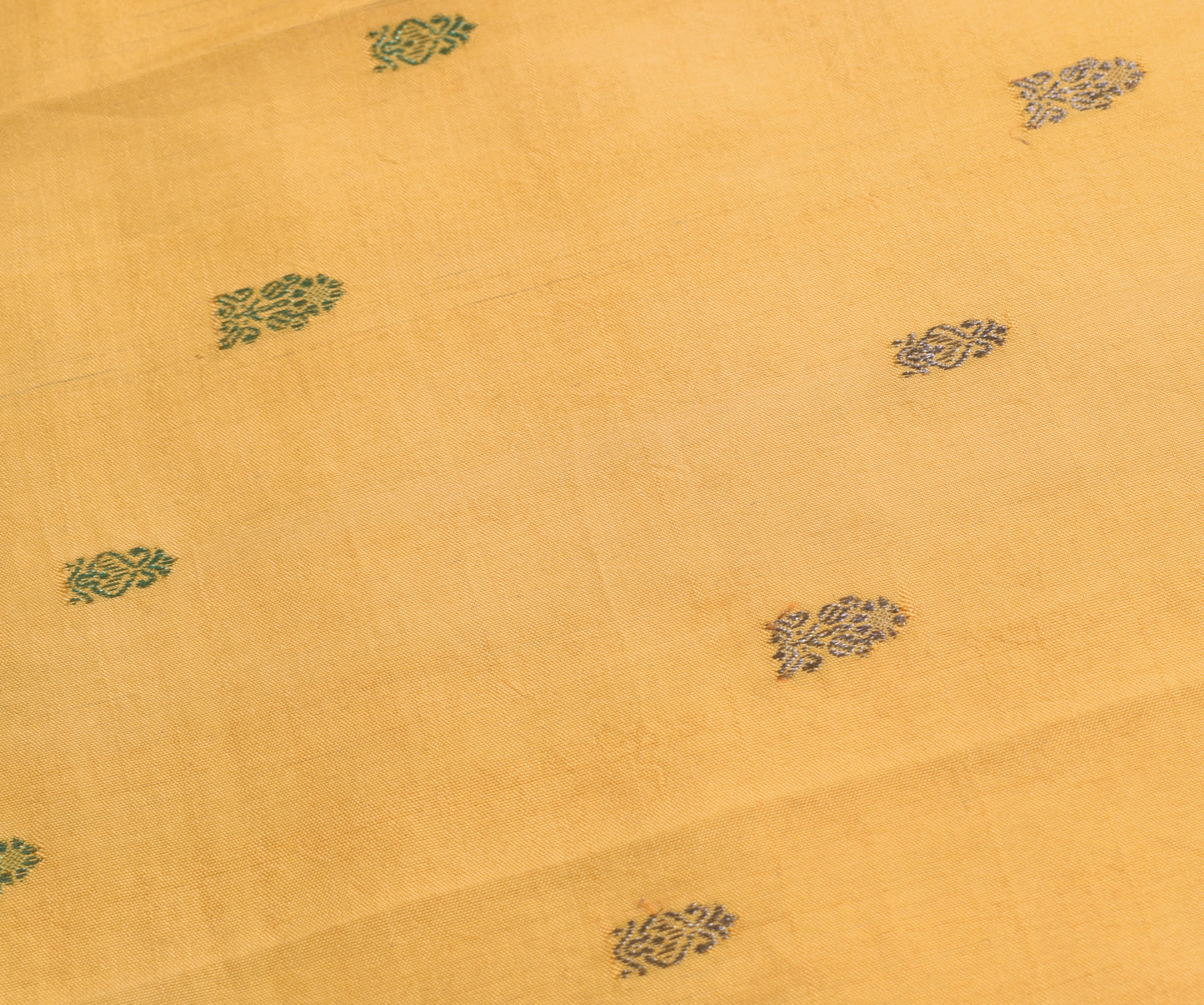 Sushila Vintage Orange Silk  Sari Remnant Scrap Multi Purpose Woven Craft Fabric