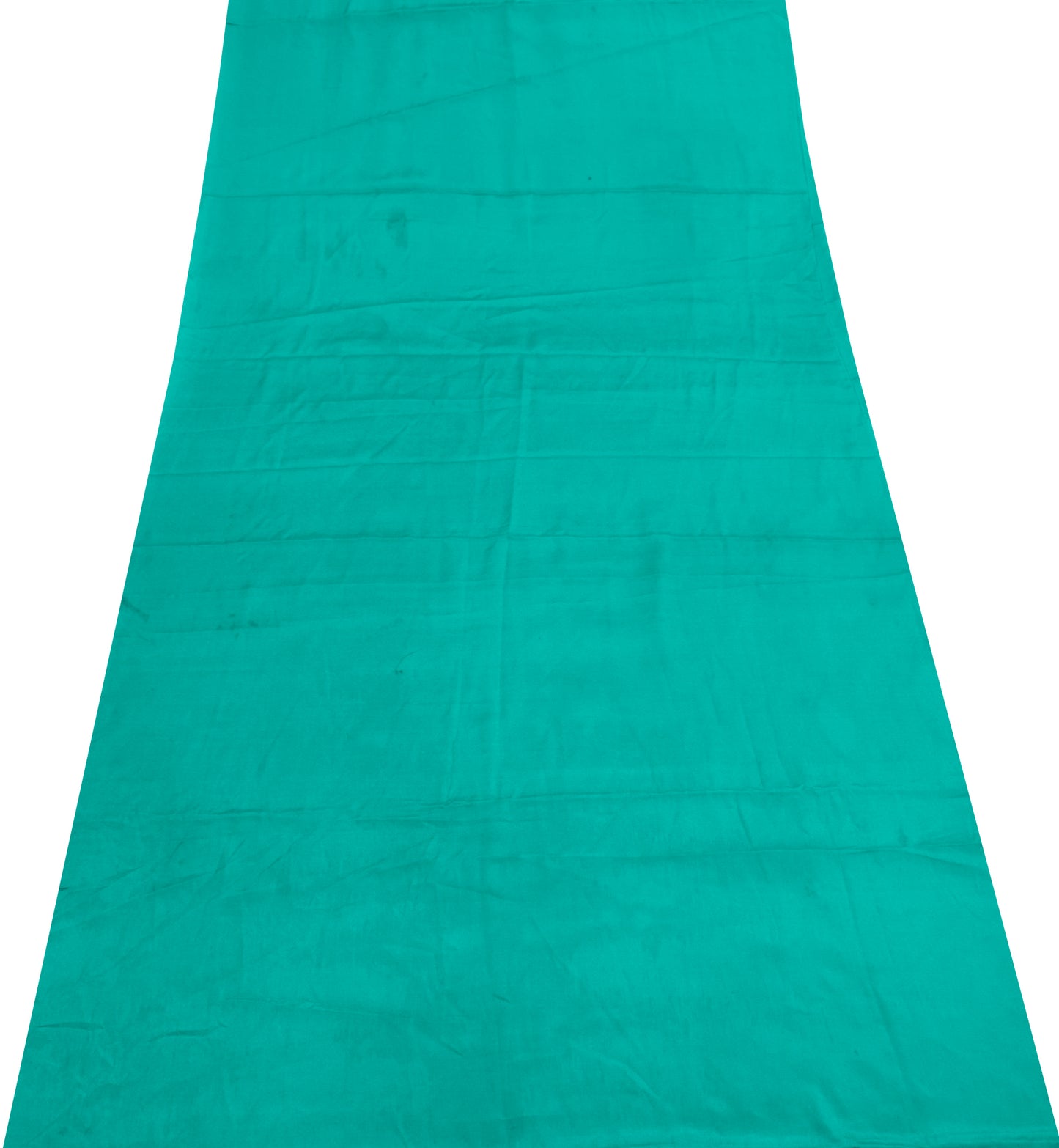 Sushila Vintage Rama Green Silk Sari Remnant Scrap Multi Purpose Craft Fabric