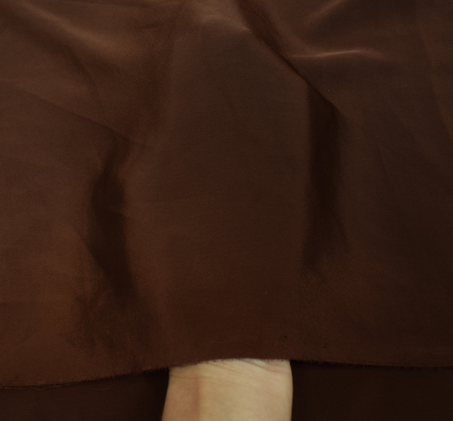 Sushila Vintage Dark Brown Crepe Sari Remnant Scrap Multi Purpose Craft Fabric