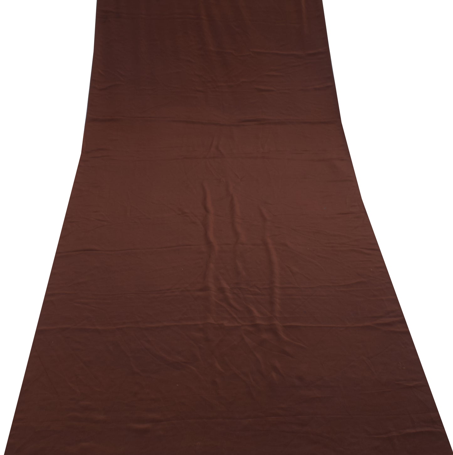 Sushila Vintage Dark Brown Crepe Sari Remnant Scrap Multi Purpose Craft Fabric