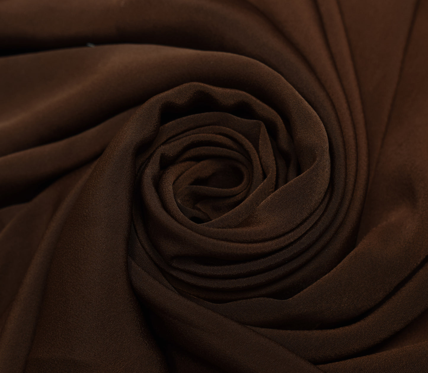 Sushila Vintage Dark Brown Crepe Sari Remnant Scrap Multi Purpose Craft Fabric