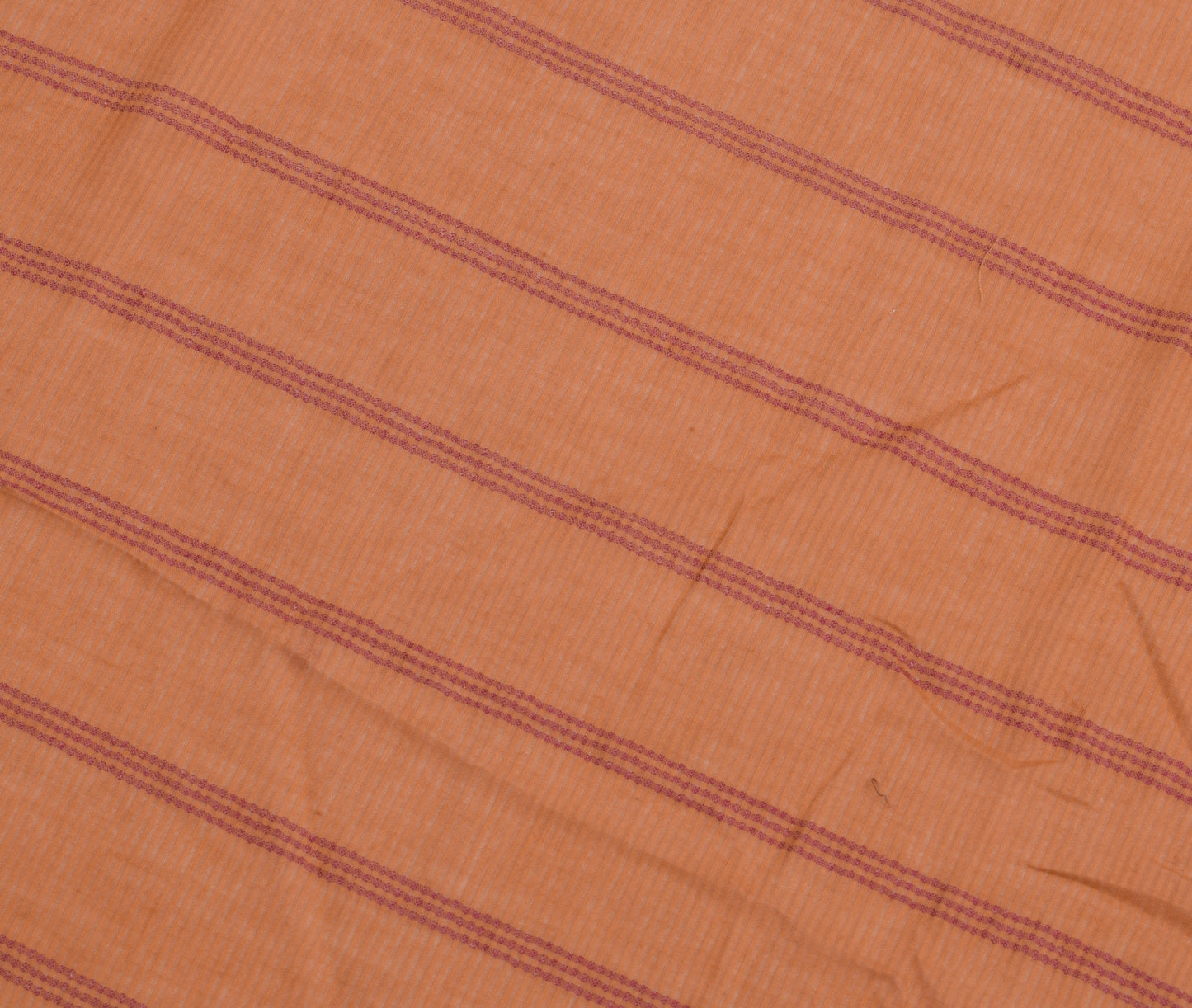 Sushila Vintage Brown Sari Remnant Scrap 100%Pure Cotton Woven Soft Craft Fabric